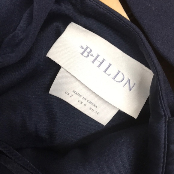 BHLDN klara Long all lined dress Navy blue NWOT - Picture 6 of 8